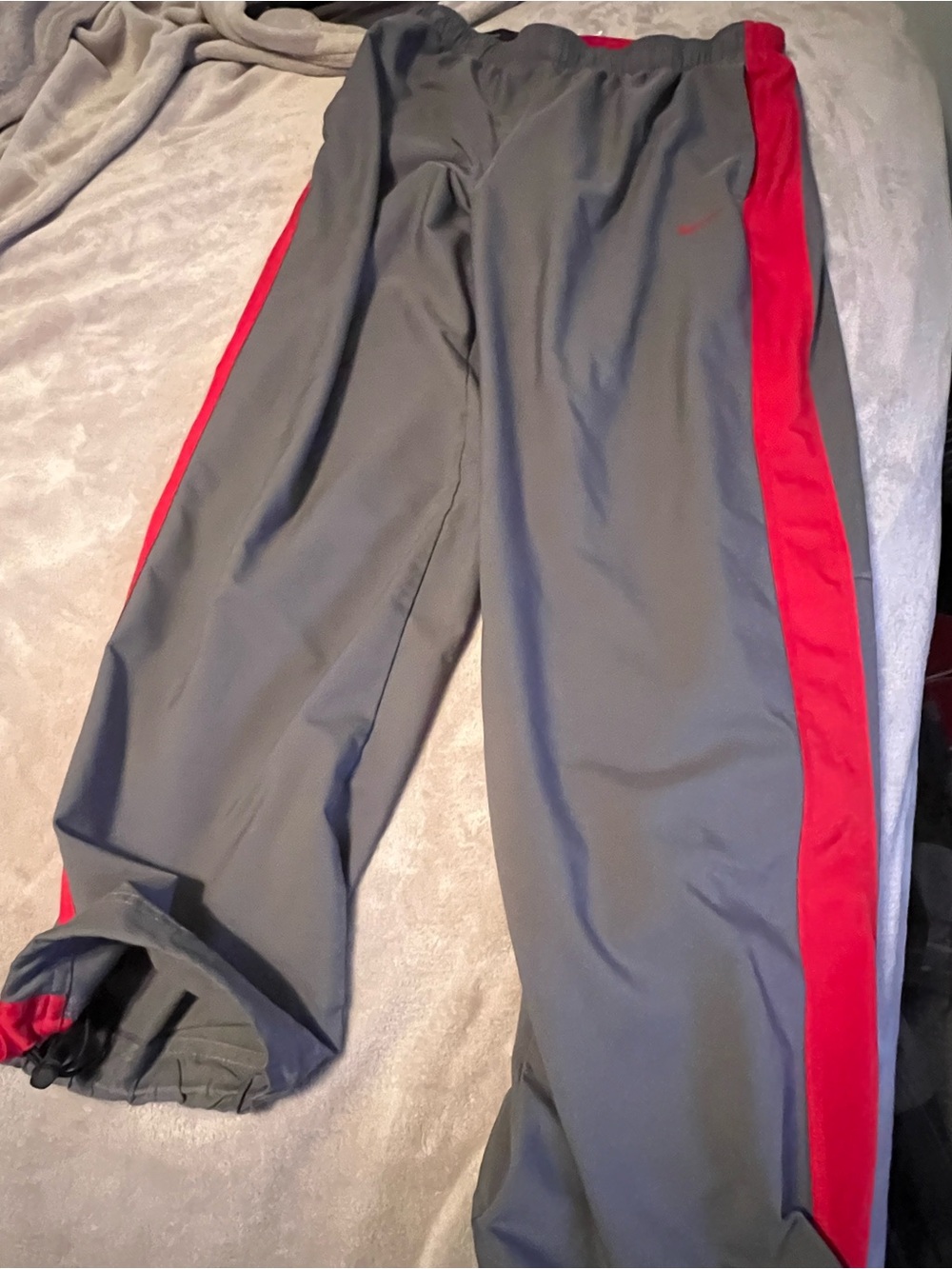 Nike Dri Fit Gray and Red men's Track Pants
